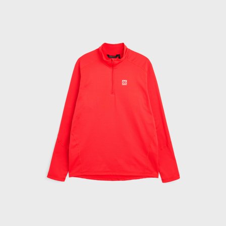 66 North men's Men's Grettir Zip Neck Tops - High Risk Red - L