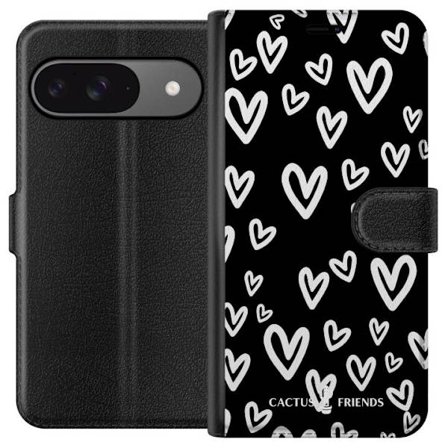 Yhteensopiva Lompakkokotelo Google Google Pixel 9 Cactus and Friends - Handdrawn Love Chaos