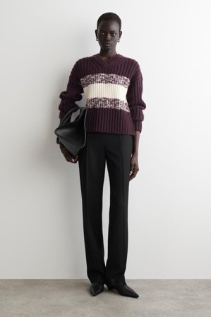 COS Textured Merino Wool V-Neck Jumper - Women