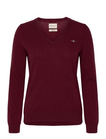 Extrafine Lambswool V-Neck Burgundy GANT