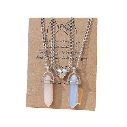 BFF Halskæde til 4 Krystal Charms Bedste Veninde Halskæde Vedhæng Venskab Halskæde Hjerte Matchende Halskæde til Par Gave