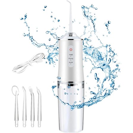 Elektrisk tanntråd for tenner trådløs | Bærbar oral irrigator med 300 ml vanntank for hjem, reise, bad