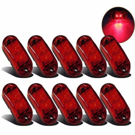 10 stk. advarselslys LED tågebaglygte trailer lastbil LED sidemarkering