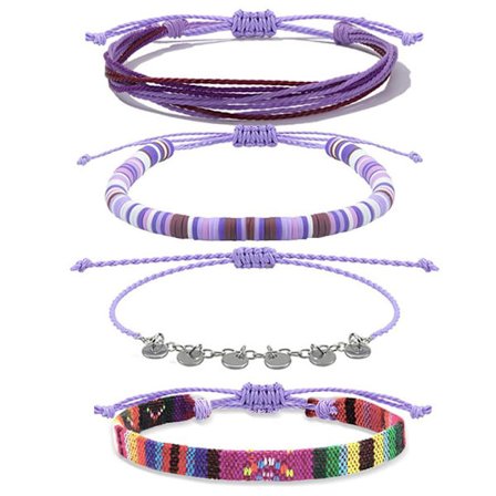 Strand Ankelkæde til Kvinder - Justerbar Flettet Snøre Ankelkæde, Vandtæt Surfer Smykke til Sommer (Håndlavet)