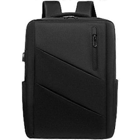 Expanderbar Laptop Ryggsäck College Stor Kapacitet Ryggsäck (Svart, 17 tum)