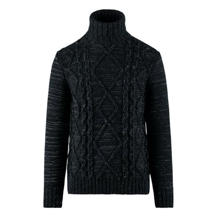 BomBoogie Wool Blend Tricot Turtleneck Blå, Herre Rullekraver
