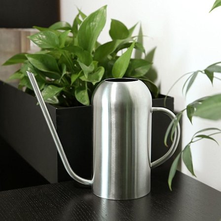 Vandkande i Rustfrit Stål - 1,5l Metal Vandkande Med Lang Tud Til At Forhindre Spild - Perfekt Vandkande Til Planter Udendørs Og Indendørs