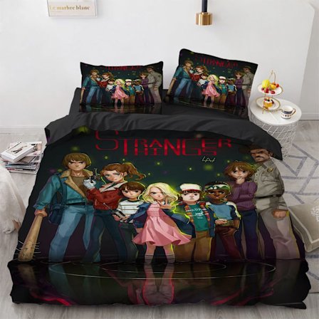 Stranger Things -vuodevaatteet, polyesterinen pussilakana elokuvan hahmoille, 135*200