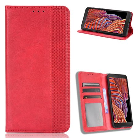 Bofink Vintage läder Samsung Galaxy Xcover 5 fodral - Röd