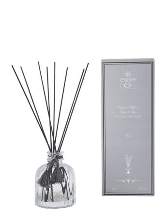 Diffuser Round Bottle W Grooves & Tassel No.1 Parfym Till Hemmet Grå C'est Bon