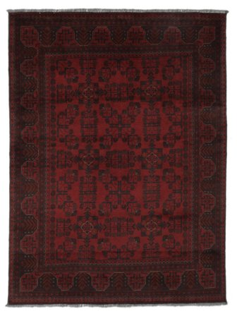Afghan Khal Mohammadi Matta Handknuten 153X204 Svart/Mörkröd Afghanistan