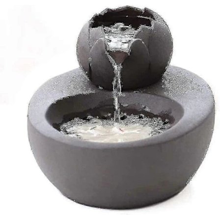 Keramisk vandfontæne til katte - Lotus Vertikal Drikkefontæne til Katte - Automatisk Cirkulationsfilter Vand Sundhed Og Hygiejne Bund Med Sm