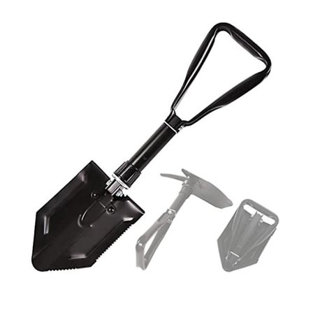 Militär hopfällbar campingskyffel, högt kolstålförankringsverktyg Trefaldigt handtagsskyffel (a-5-f6)