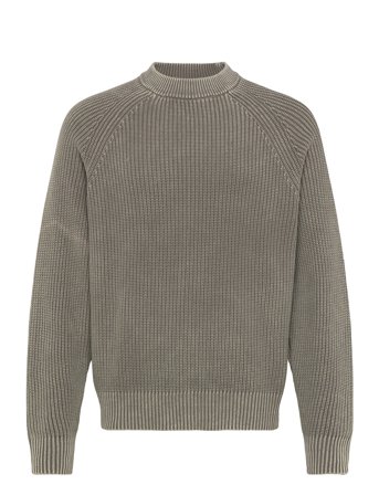 Weekday Relaxed Knitted Cotton Sweater - Grey - L