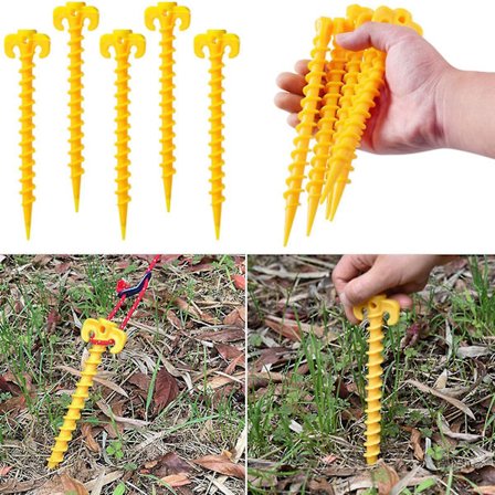 10pcs Tent Nails Outdoor Camping Trip Tent Peg Ground Nails Screw Nail Stakes Pegs