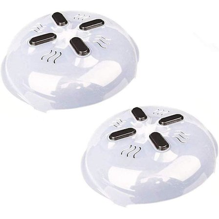 Tallerkdeksel med magnet, 2 stk Mikrobølgeovn Deksel Magnetisk Sprutbeskyttelse