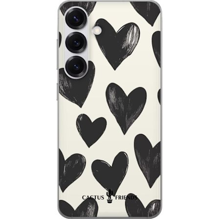 Kompatibelt Mobildeksel til Samsung Samsung Galaxy S25 Cactus and Friends - Bold Black Love Pattern