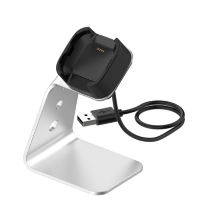 För Fitbit Versa / Versa Lite / Versa SE Universal laddare i aluminiumlegering med chipskydd, stöder snabbladdning