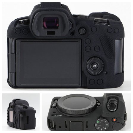 Musta silikonisuojakotelo Canon EOS R50 -kameralle - Naarmuuntumaton, iskunkestävä suojus