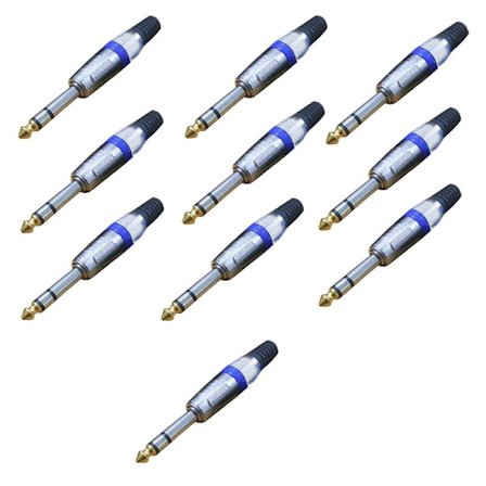 10 stk 6,35 mm lydkontakt 6,5 forsterker mikrofonkontakt 1/4 tommers hannplugg til RCA-kontakt