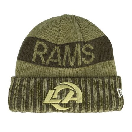 New Era - NFL Grön cuff Beanie - Los Angeles Rams NFL Salute To Service Green Knit Cuff @ Hatstore