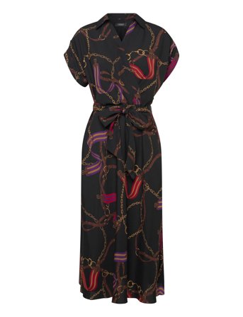 Lauren Ralph Lauren | Belting-Print Belted Crepe Dress | 34