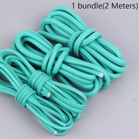 2 meter läderrep Handgjord sträng GRÖN