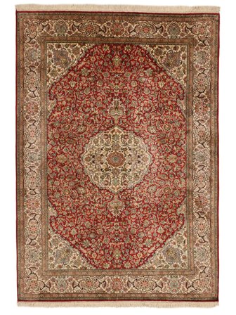 Médaillon Petit Cachemire Pure Soie 24/24 Quality Tapis 131X186 Soie