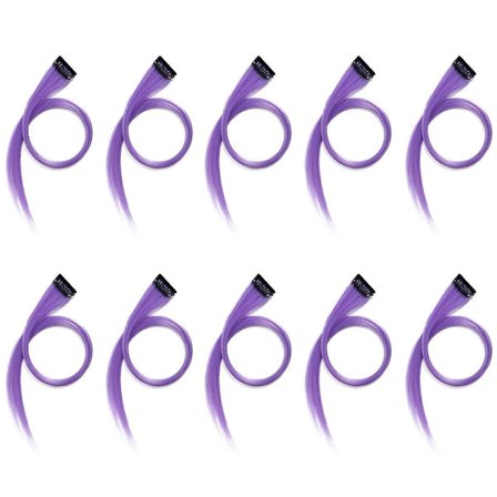 10 stk Regnbue Jente Highlighted Hårforlengelse Hårnål Langt Rett Hårklipp Klippbar for Hår Fa