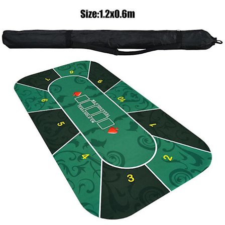 Het 1.2m Deluxe Suede Rubber Texas Hold'em Pokerbord med Blommönster Kasino Poker Set Brädspelmatta Pokertillbehör