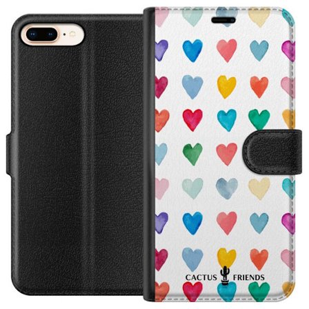 Yhteensopiva Lompakkokotelo Apple Apple iPhone 7 Plus Cactus and Friends - Watercolor Love Grid