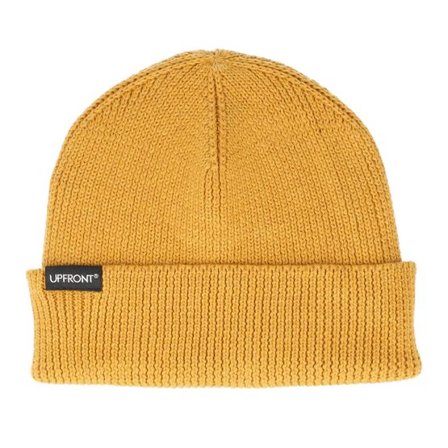 Upfront - Gul cuff Beanie - Patch Rib Beanie Color Yellow Cuff @ Hatstore