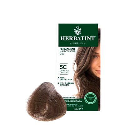 Herbatint Hårfarve 5C Light Ash Chestnut, Hår, Hårfarve, Permanent Hårfarve