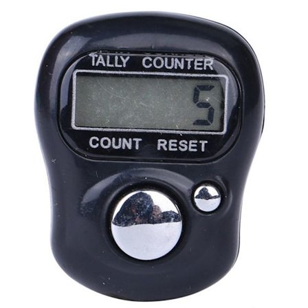 Elektronisk Finger Counter Finger Ring Timer SVART