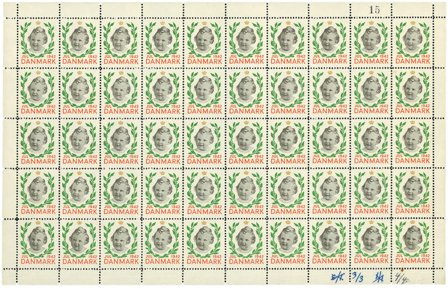 Danmark - julmärkeark 1942 - Ufoldet