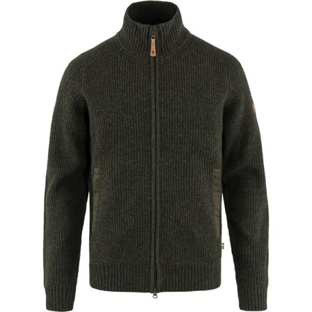 Fjällräven Övik Zip Kofta Knit L - male - Dark Olive/Grön - Tröjas & knitwear