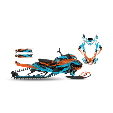 Dekalkit SweTown Rock-Down-Oransje-Turkis - Lynx Xtrim RE 3500 850 E-Tec 2018-2020