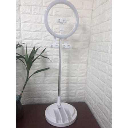 Led Ringlys Foldbar Fyldlys Med Mobiltelefonholder, 3 Farvetilstande Og Ringlys Til Video (FMY)