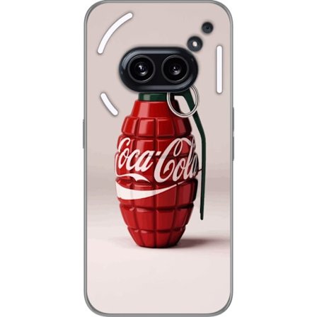 Kompatibel Mobilcover til Nothing Nothing Phone (2a) Kunstnerisk illustration af Coca Cola granatæble i rødt og grønt, pop art inspireret motiv med