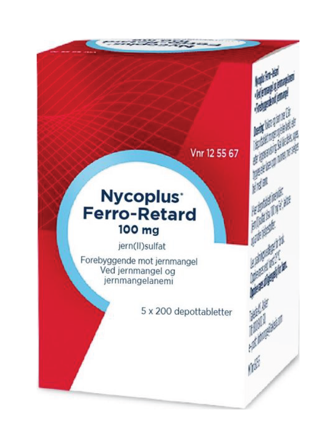 Nycoplus Ferro-Retard 100 mg depottabletter, 5 x 200 stk.