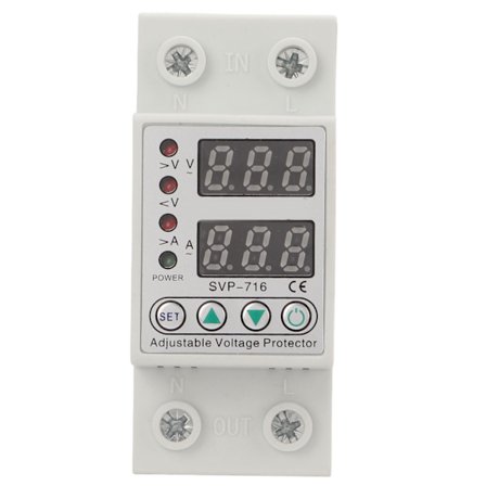 Smart Selv Nulstillende Over Underspændingsbeskytter AC220V 40A Justerbar Strømgrænse Forsinkelse 1-40A Overstrøm