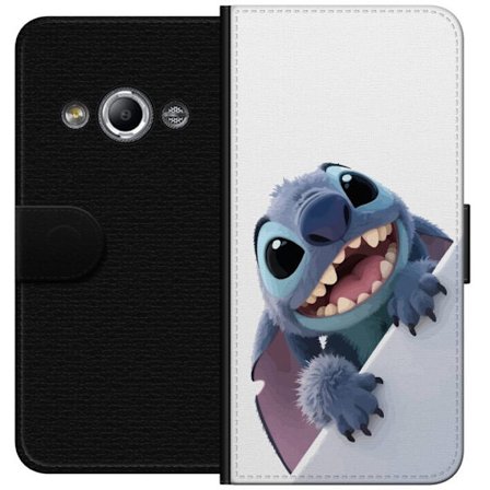 Yhteensopiva Lompakkokotelo Samsung Galaxy Xcover 3 Soot Stitch -muotoilu valkoisella taustalla, jossa on iloinen 3D-tyylinen Disney-hahmo, täydellin