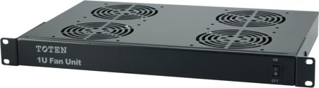 TOTEN 1U 19" fläktpaket med 4st fläktar, 230V