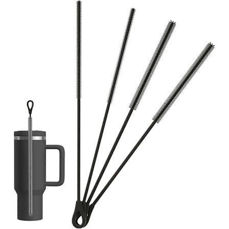 4-delt silikone børstesæt til rengøring af sugerør - Børste til sugerør til vandflasker