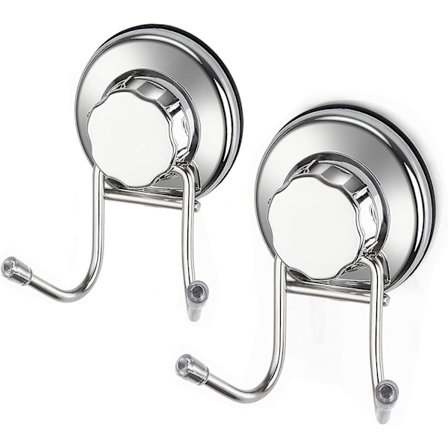 Strong Suction Cup Hooks Damage Free Stainless Steel Hook Compatible With Towel, Robe, Loofah, Bags, Coat, Kitchen Tools And Bathroom Accesso