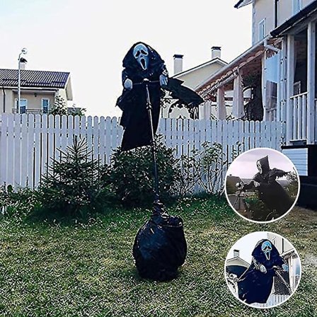 Halloween Ghostface Scream -pelätin puutarhakoriste roikkuva pelottava luova piha taide roikkuva pelottava Scream Ghost Halloween -koriste