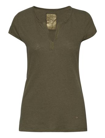Troy Tee Ss T-shirt Top Grøn MOS MOSH