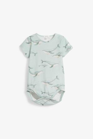 Valmönstrad kortärmad body | Grön | Baby | Kappahl