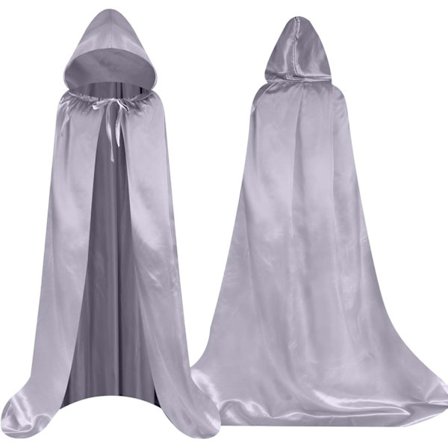 Lang hættekappe til voksne, Lang kappe Grim Reaper Vampyr Heks Karneval Halloween Voksen Troldmandskostume, Voksen Troldmandskappe Fancy