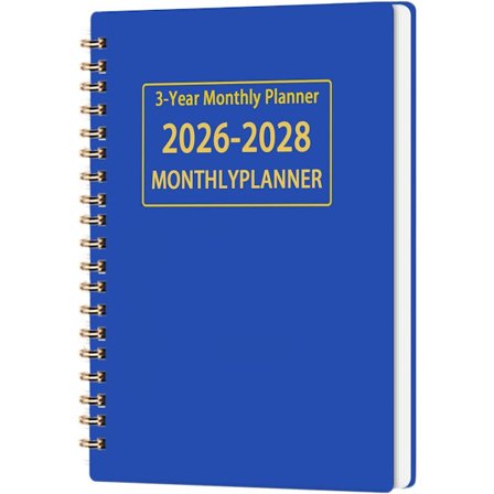 ING Årsplanlegger 2026-2028 Månedlig Planlegger Personlig Organizer for Skole, Butikk og Husholdning Spiralinnbinding og Klart Format